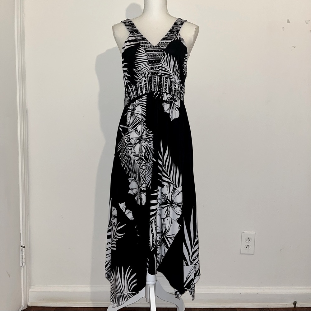 Style & Co. | Black & White Floral Maxi Dress